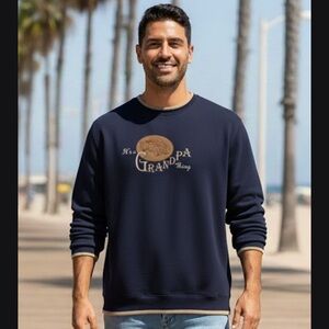 New Vintage M & C Sport Navy Blue Grandpa Thing Sweater
